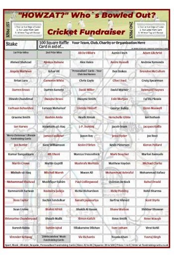 Raise £5000 Cricket Club Fundraising Card Pack