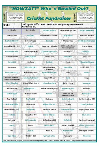 Raise £5000 Cricket Club Fundraising Card Pack