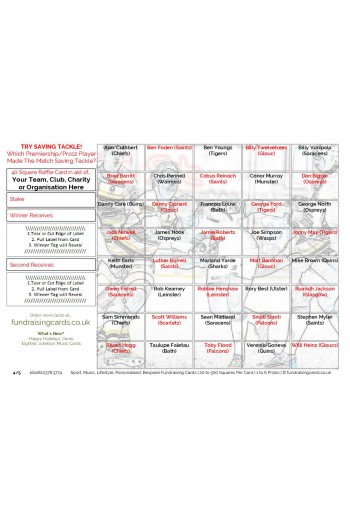 Raise £100 Rugby Union Club Fundraising Card Pack