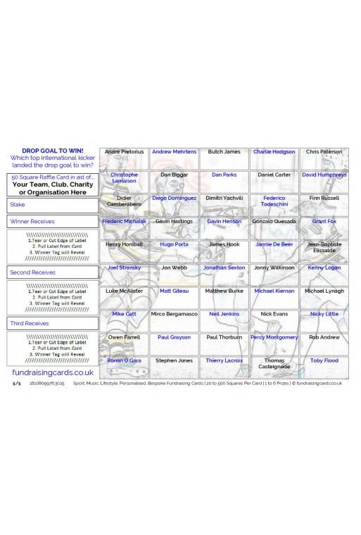 Raise £200 Rugby Union Club Fundraising Card Pack