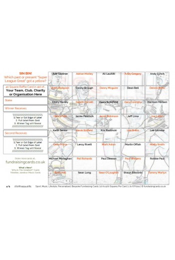 Raise £300 Rugby League Club Fundraising Card Pack