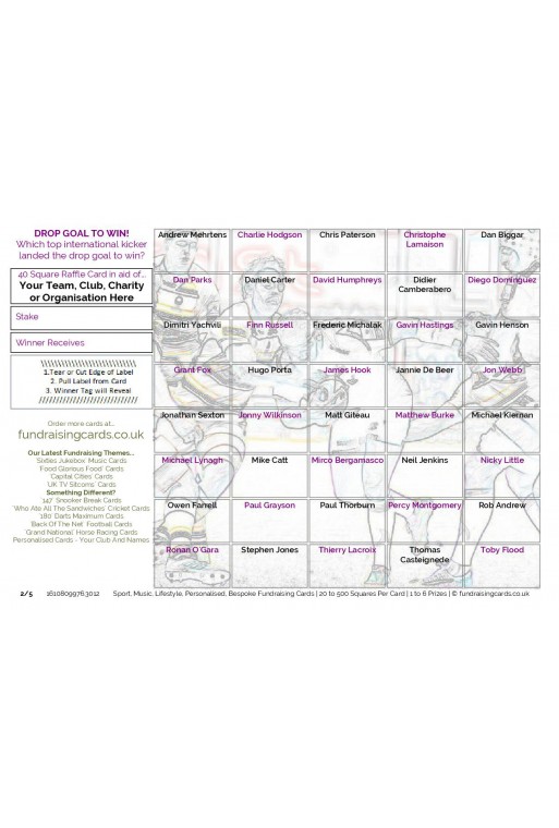 Raise £300 Rugby Union Club Fundraising Card Pack