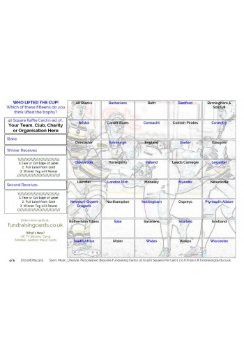 Raise £300 Rugby Union Club Fundraising Card Pack