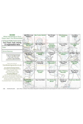 Raise £500 Rugby Union Club Fundraising Card Pack