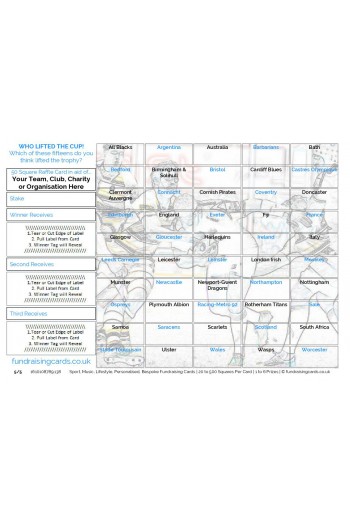 Raise £500 Rugby Union Club Fundraising Card Pack