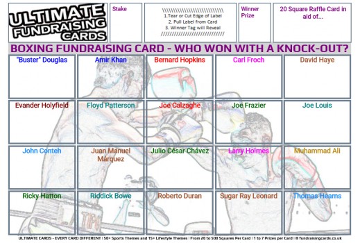 Ultimate A5 `Knock-Out` Boxing Fundraising Raffle / Draw / Scratch Cards
